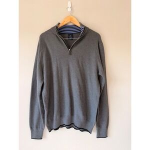 Tailorbyrd Mens Gray Quarter Zip Sweater XL